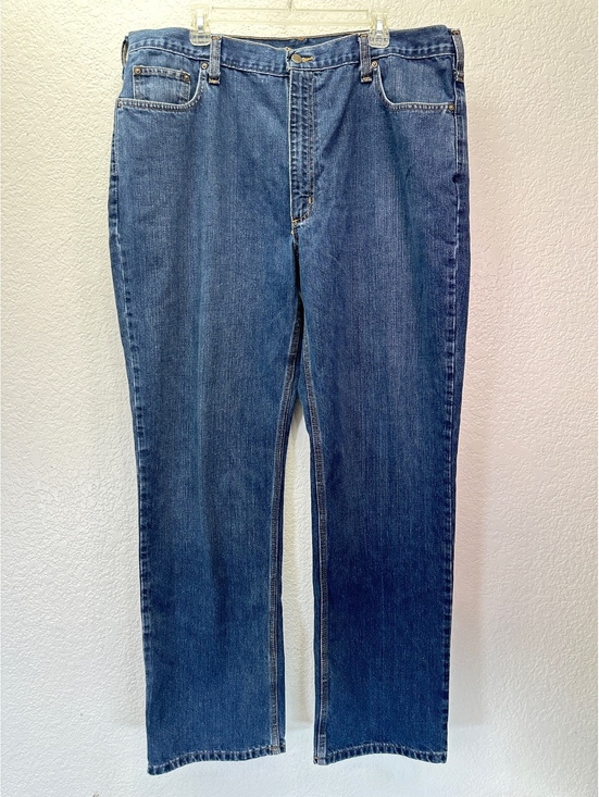 Carhartt Other - Men’s 42x34 Carhartt Blue Denim Jeans Relaxed Fit Straight Leg Work Chore